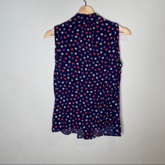⭐️2/$35⭐️ Splendid Colourful Sleeveless Polka Dot Split-Neck Tank Top - Picture 3 of 6